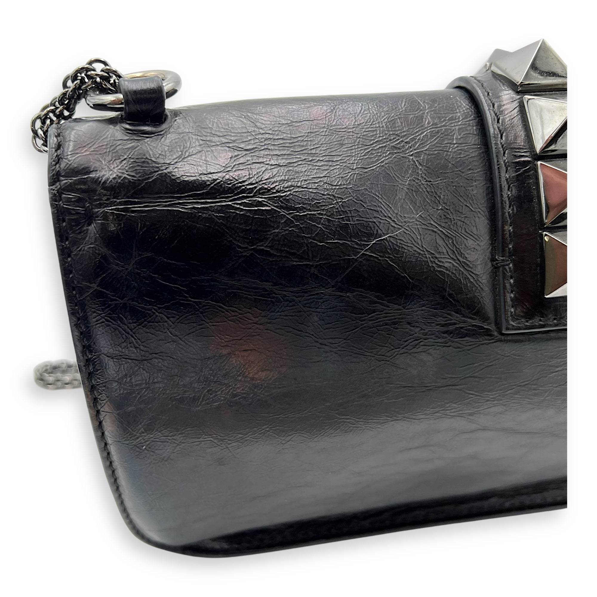 Glamlock Black Shoulder Bag in Calfskin, So Black hardware - Image 14