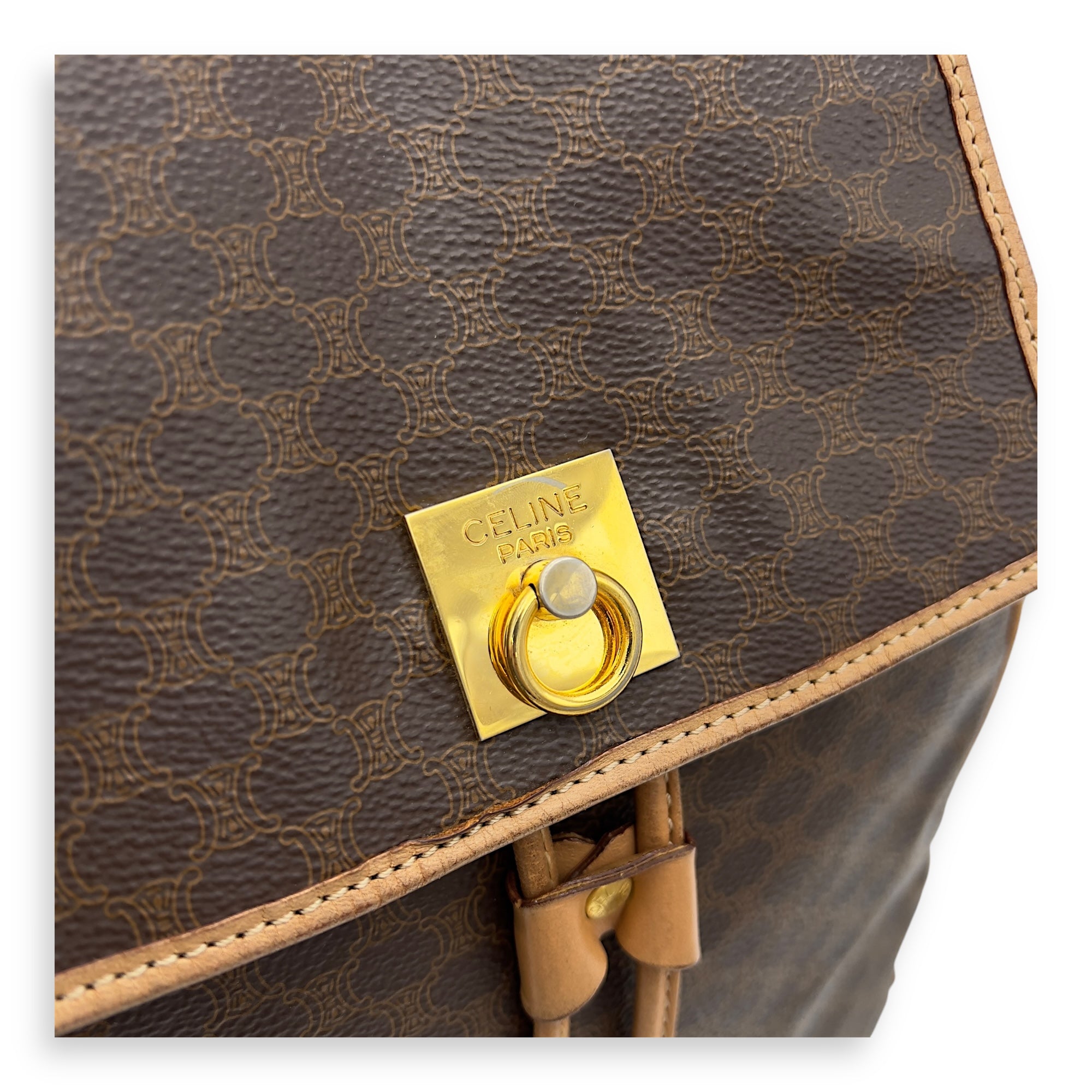 Macadam Backpack Brown in Coated Canvas, Gold hardware - Image 14