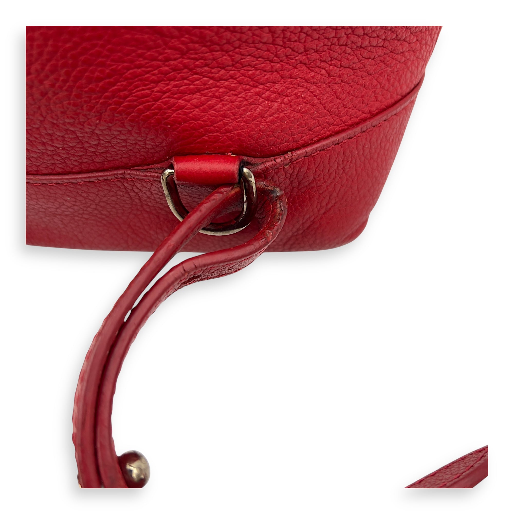 Lock Me Backpack Red in Taurillon Leather, Silver hardware - Image 14