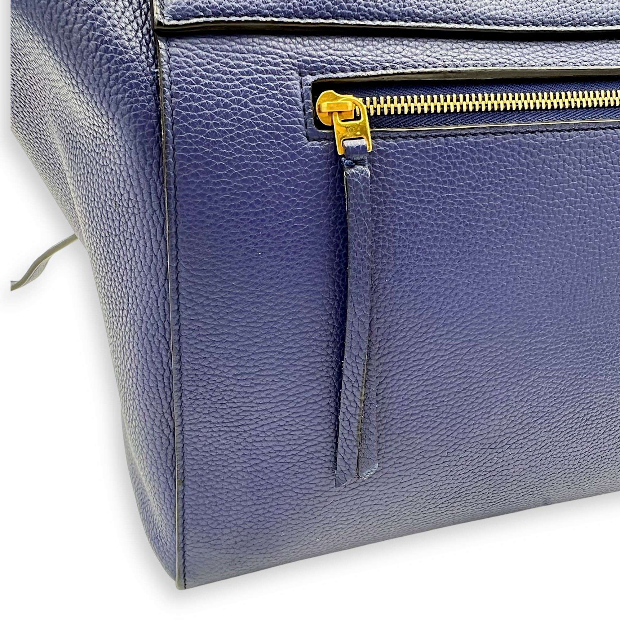 Belt Bag Mini Blue Top Handle Bag in Calfskin, Gold hardware - Image 6