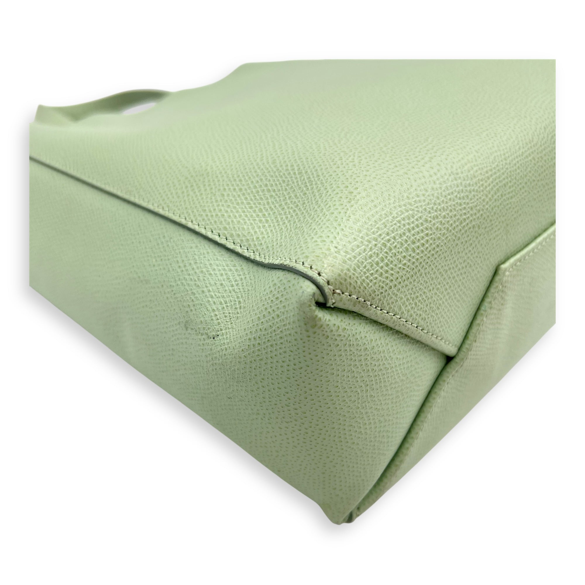 Cabas Green Tote Bag in Calfskin, Gold hardware - Image 15