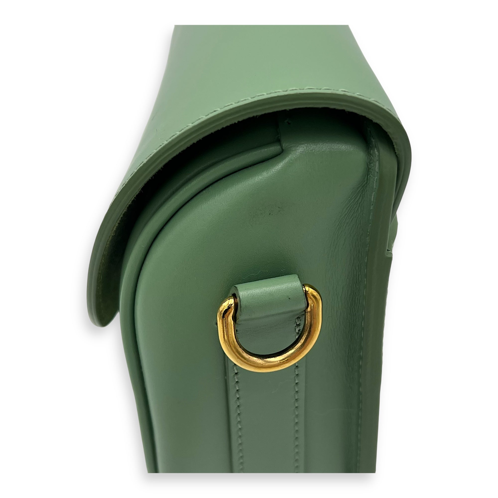 Bobby Crossbody Bag Green in Calfskin, Gold hardware - Image 13