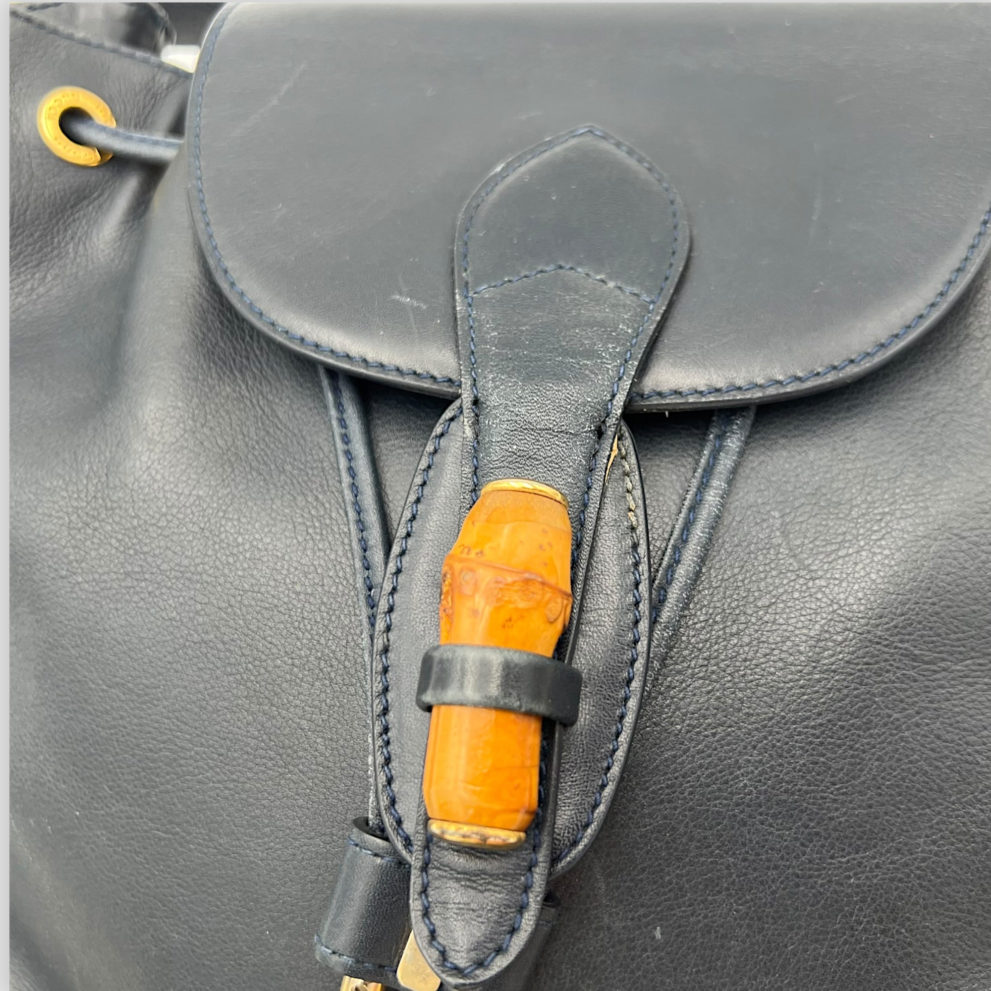 Bamboo Shoulder Bag Blue in Calfskin - Image 15