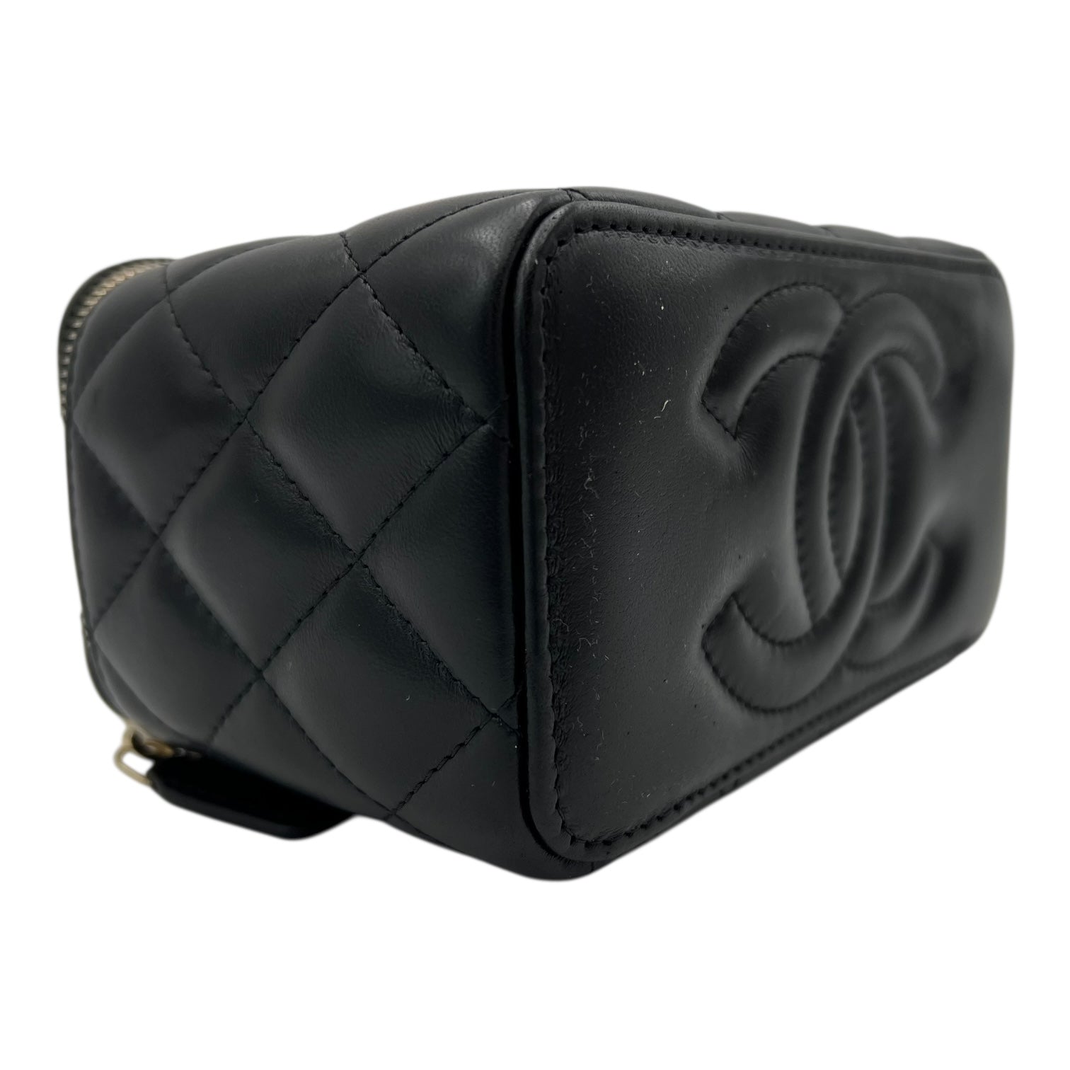 Pearl Crush Vanity Crossbody Bag Black in Lambskin, Gold hardware - Image 10