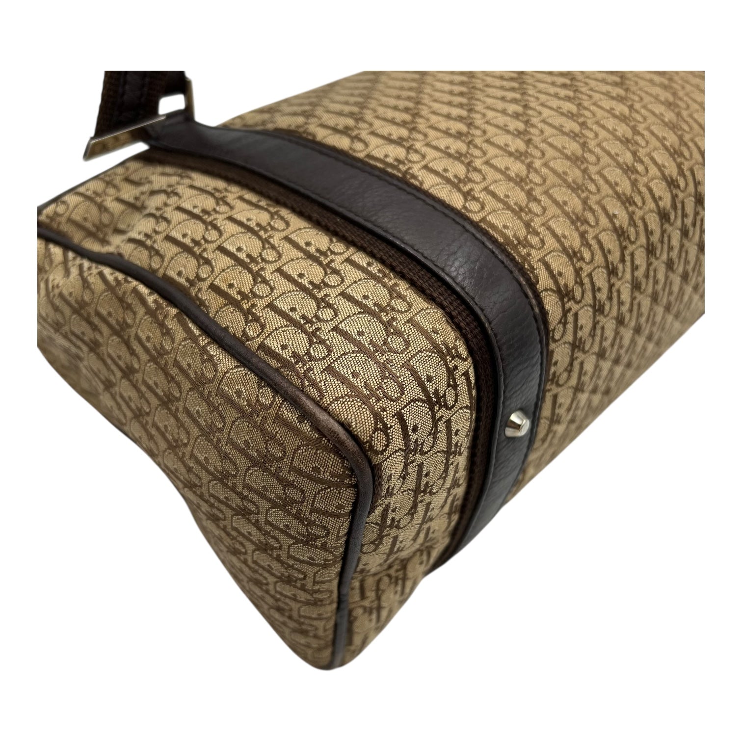 Trotteur Shoulder Bag Brown in Canvas, Silver hardware - Image 16