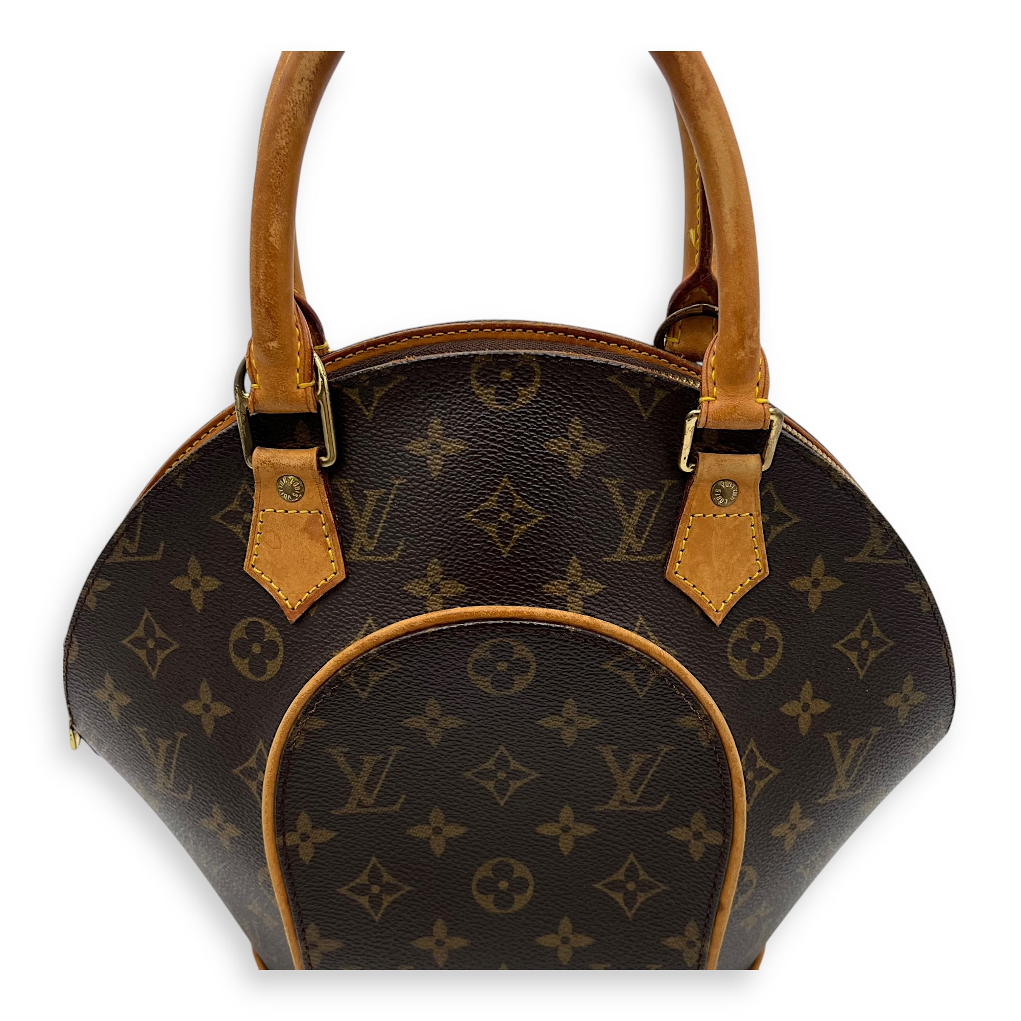 Ellipse Top Handle Bag Brown in Monogram Coated Canvas, Gold hardware - Image 9