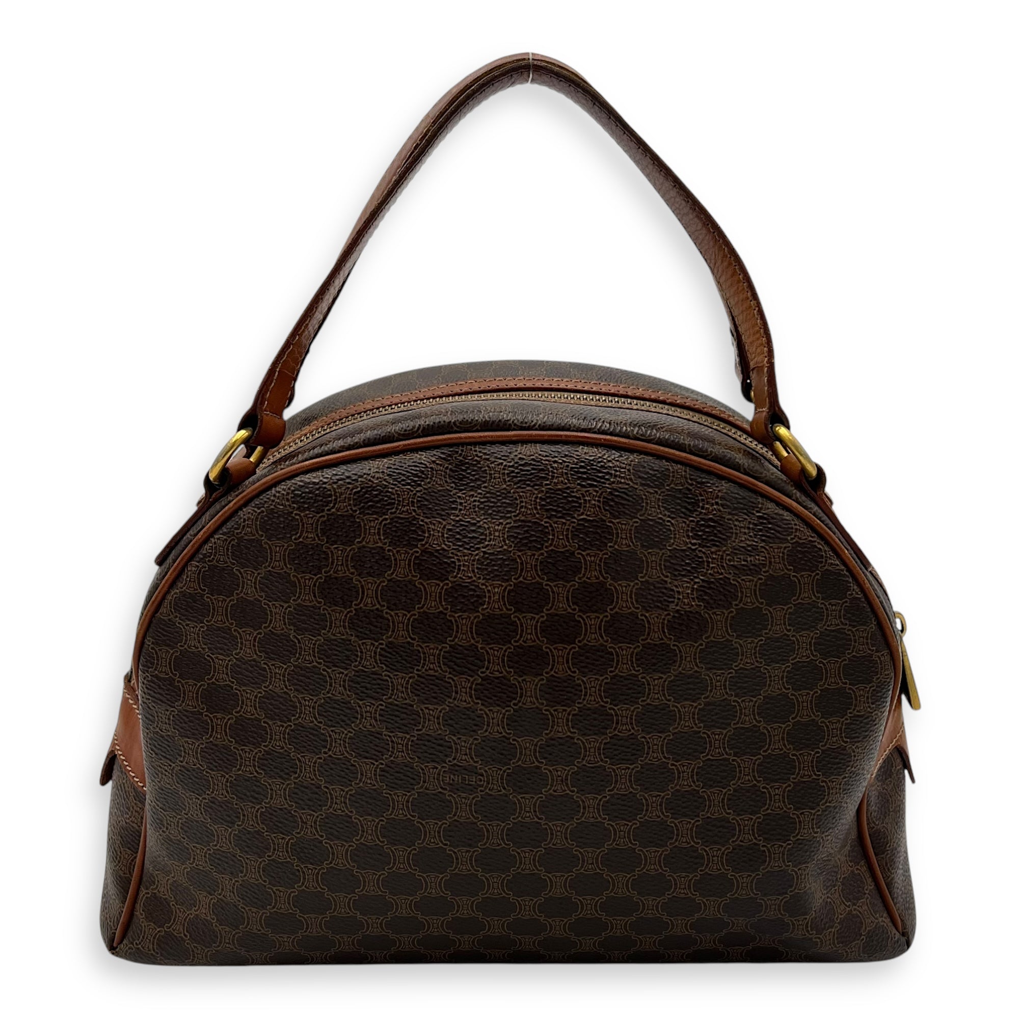 Macadam Top Handle Bag Brown in Coated Canvas, Gold hardware - Image 3