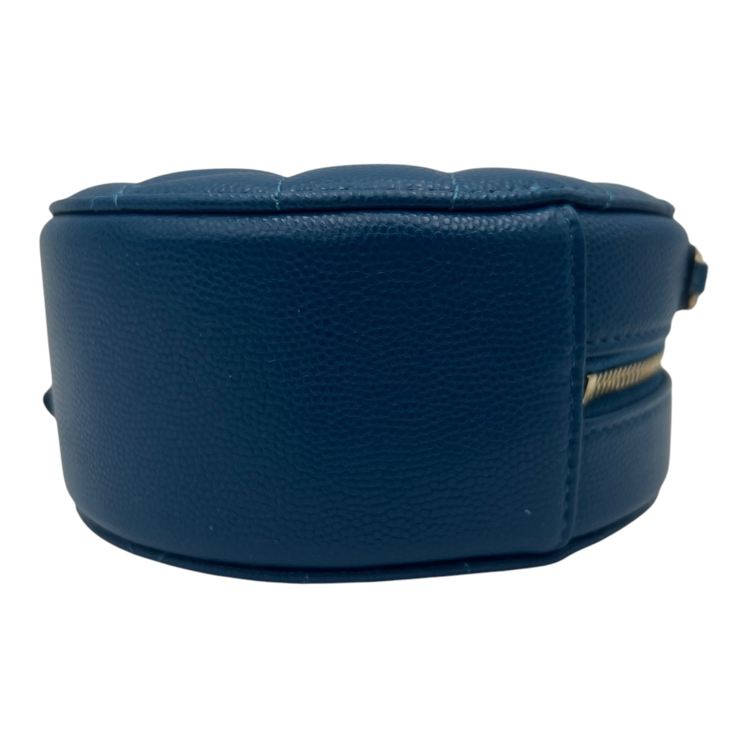 Round CC Crossbody Bag Blue in Caviar Leather, Gold hardware - Image 10