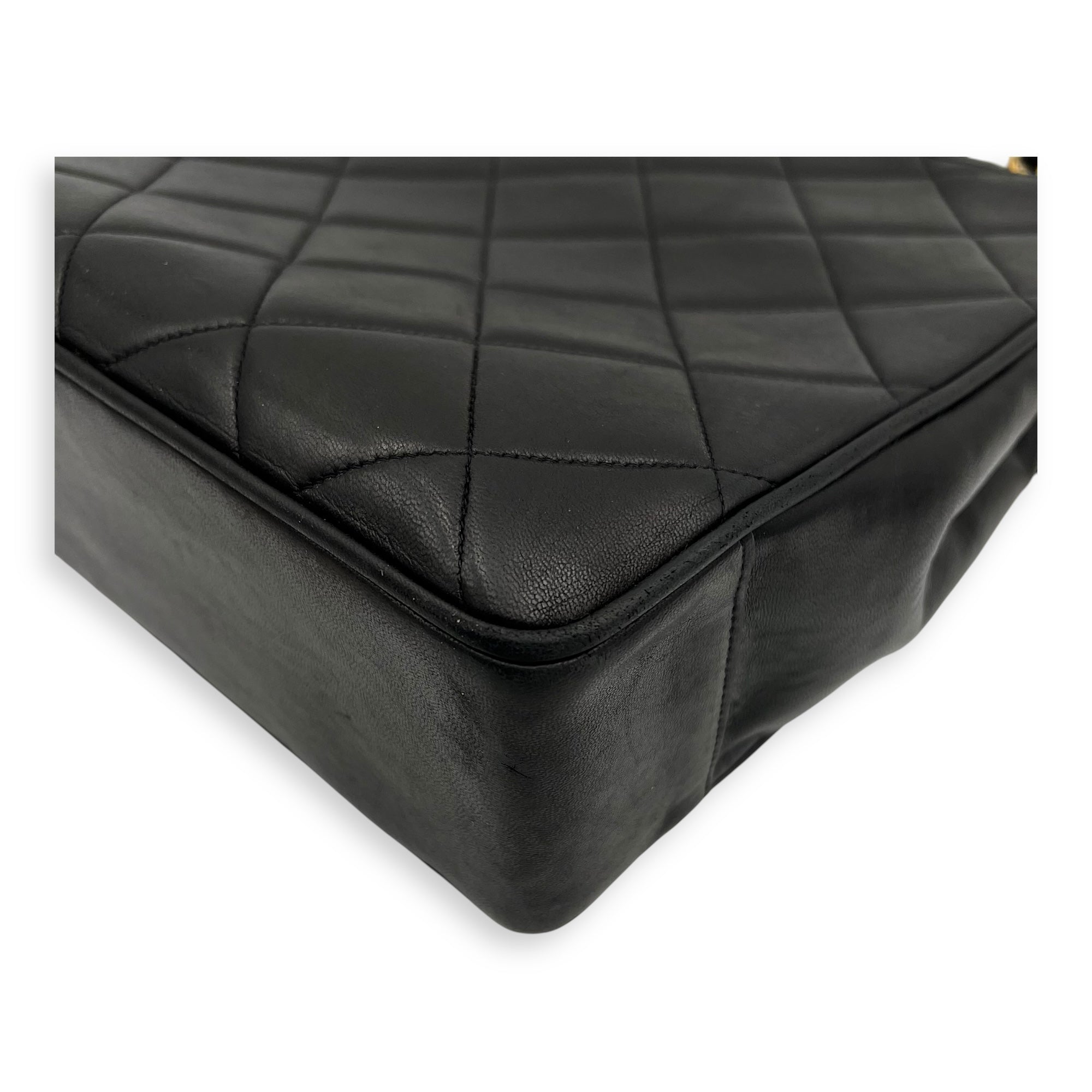 Vintage Big CC Tote Bag Black in Lambskin, Gold hardware - Image 10