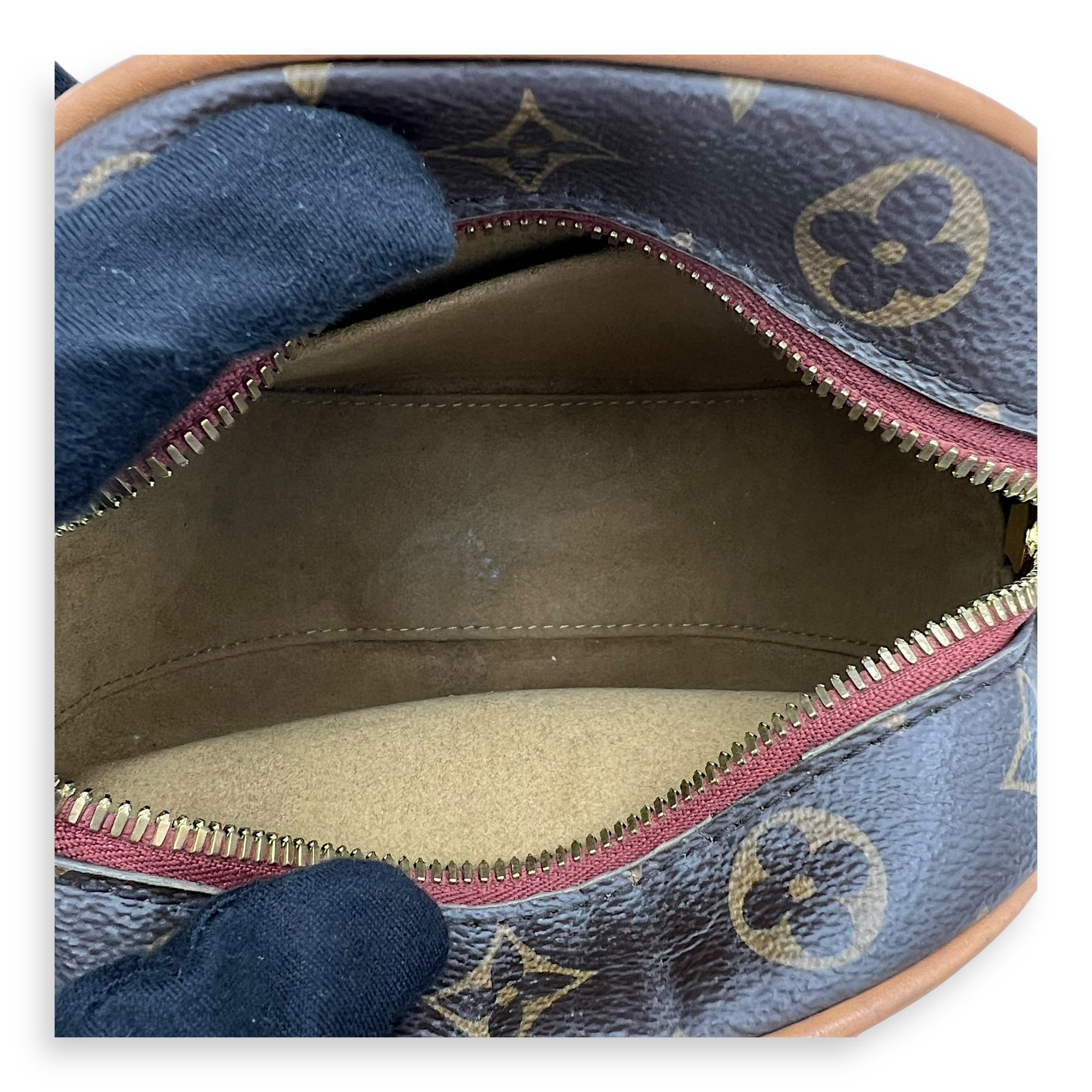 Boite a Chapeau PM Brown Crossbody Bag in Monogram Coated Canvas, Gold hardware - Image 7