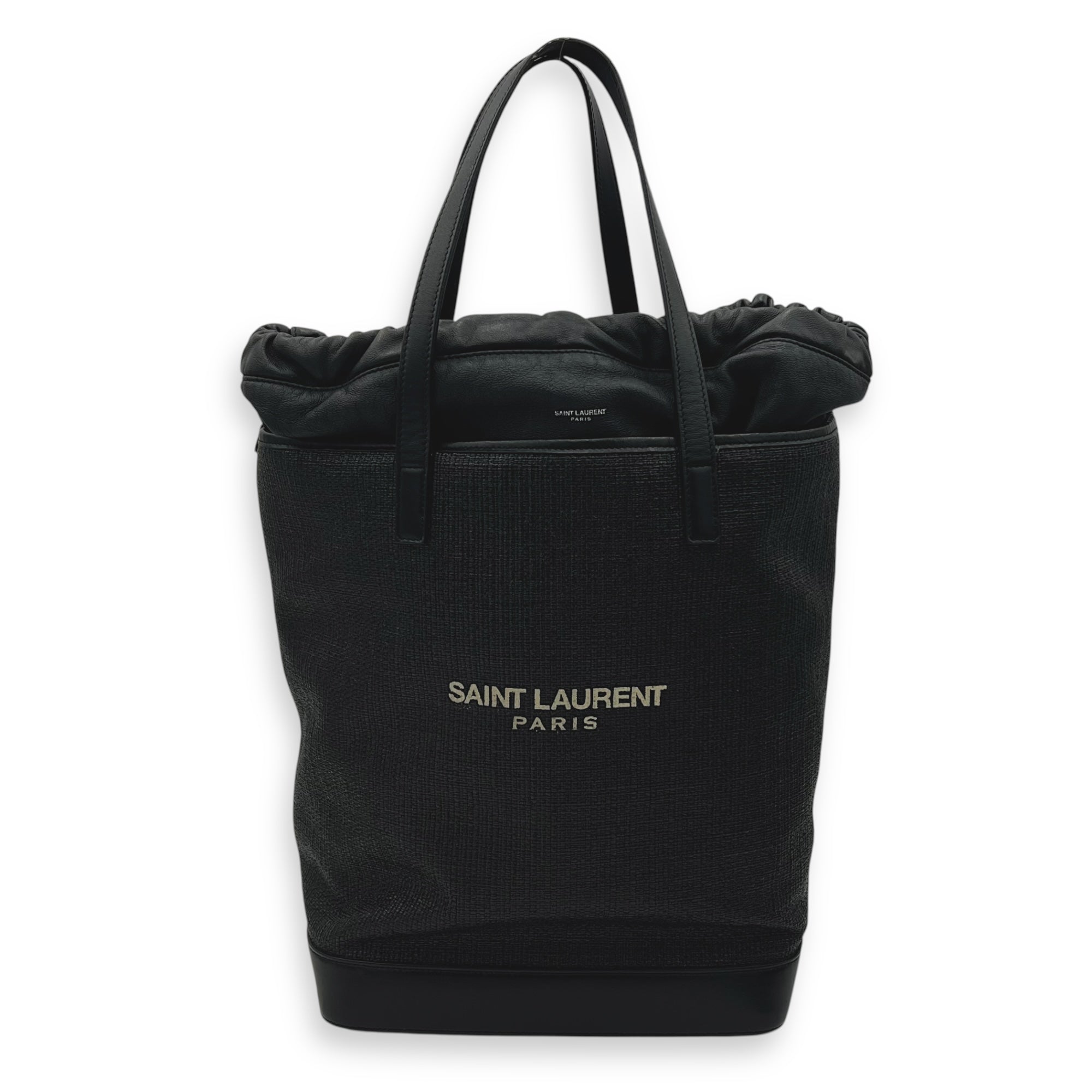 Teddy Tote Bag Black in Raffia, Silver hardware