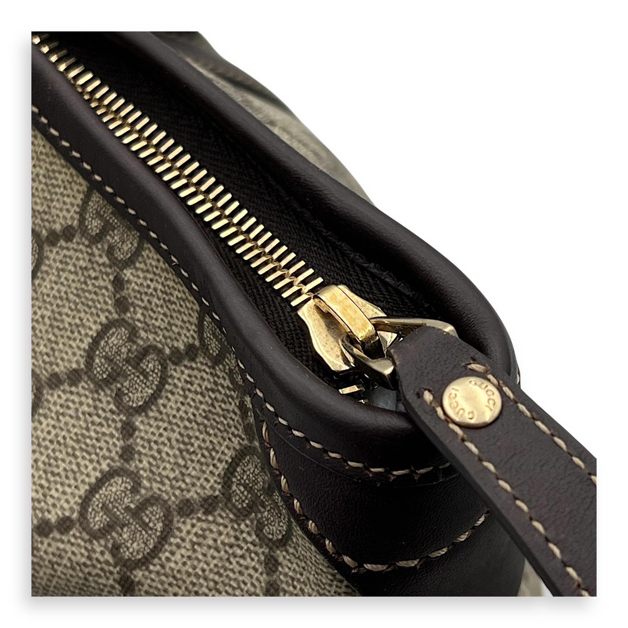 GG Tote Bag Brown in Jacquard, Gold hardware - Image 11